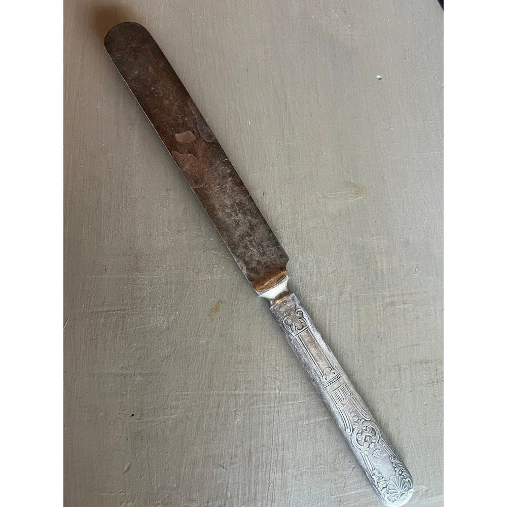 Eagle Wm Rogers Star Brand Dinner Knife 9.75" Silverplate Ornate Vintage
